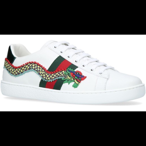SOLD. BNIB Gucci Ace Embroidered Dragon Sneakers - Picture 2 of 6